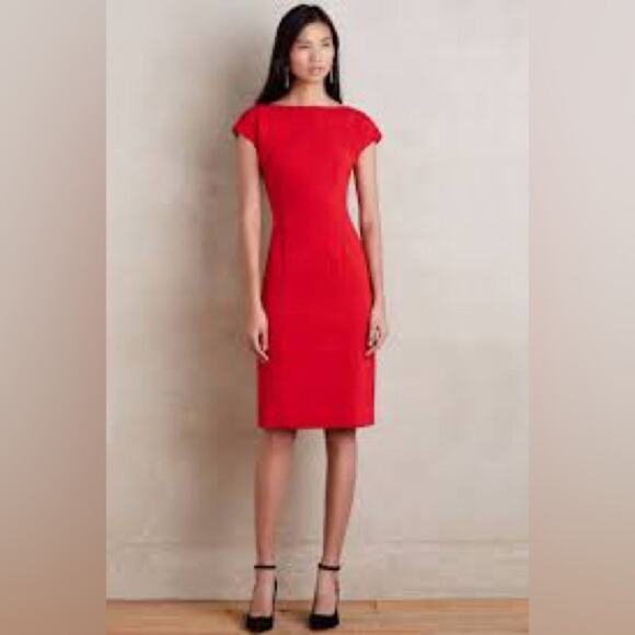 Anthropologie Dresses & Skirts - NEW Anthropologie Maeve Red Evangeline Dress Sz 16 Career Cap Sleeve